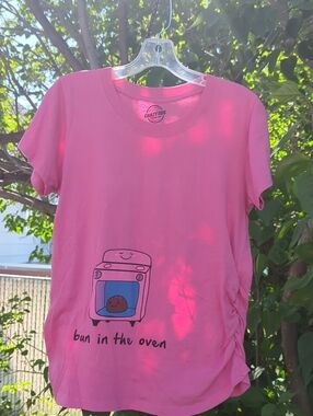 Crazy Dog Pink "Bun in the Oven" Maternity Tee